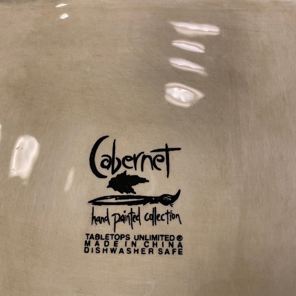 Cabernet Hand Painted Square Plate 😊 - Picture 4 of 7